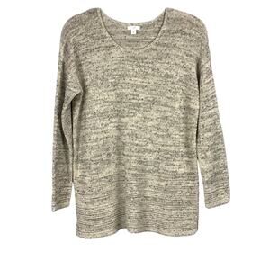 J. Jill Pure Marled Cowhide Speckle Textured Round Neck Pullover Sweater sz M